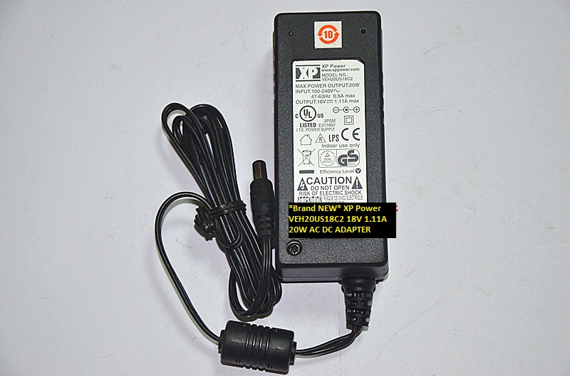 *Brand NEW* 5.5*2.5 18V 1.11A 20W XP Power VEH20US18C2 AC DC ADAPTER - Click Image to Close